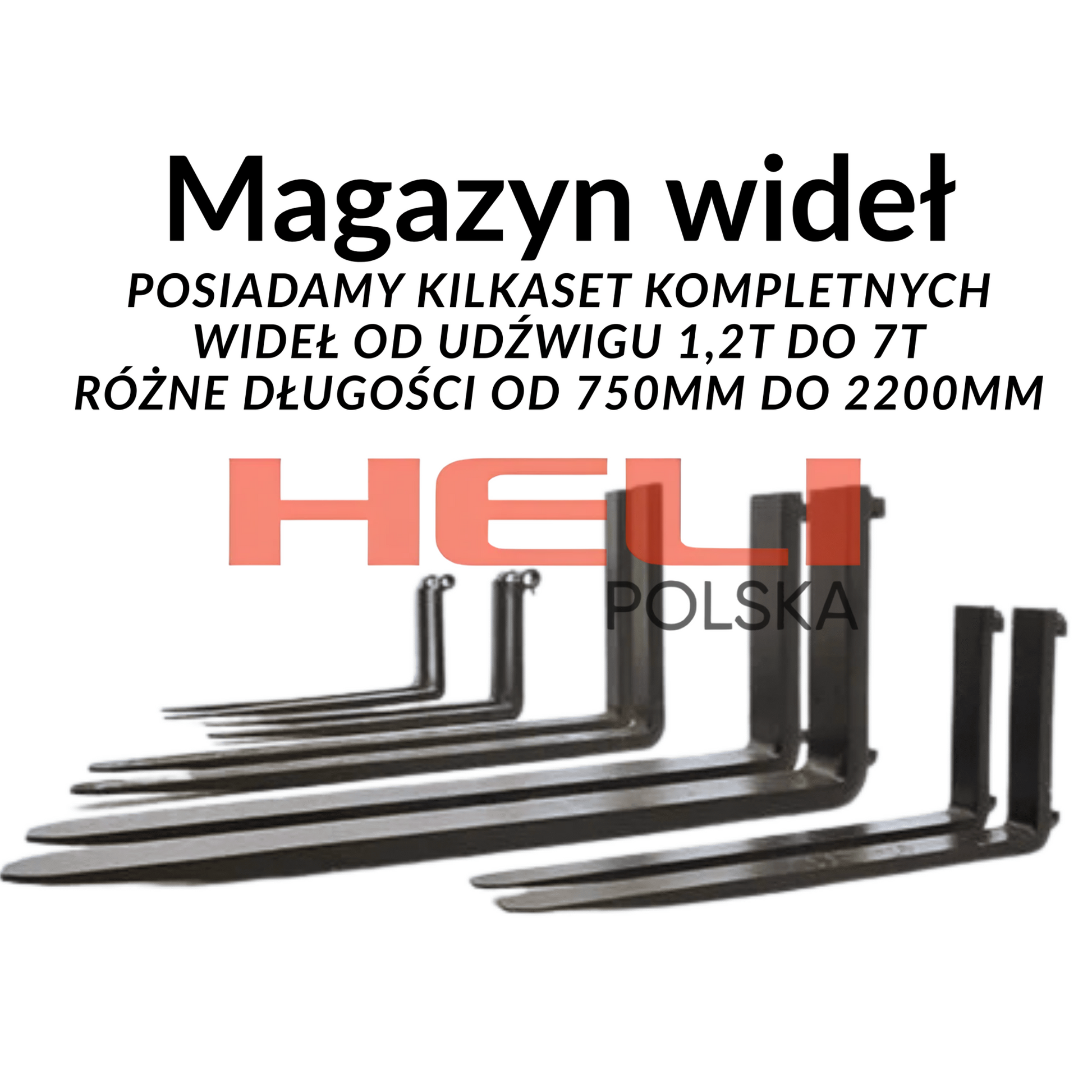 Kompletne widły długość 1070mm klasa karetki 3A udźwig 3T 125x45 mm - HELI POLSKA