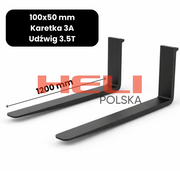 Kompletne widły długość 1200mm klasa karetki 3A udźwig 3.5T 100x50 mm - HELI POLSKA