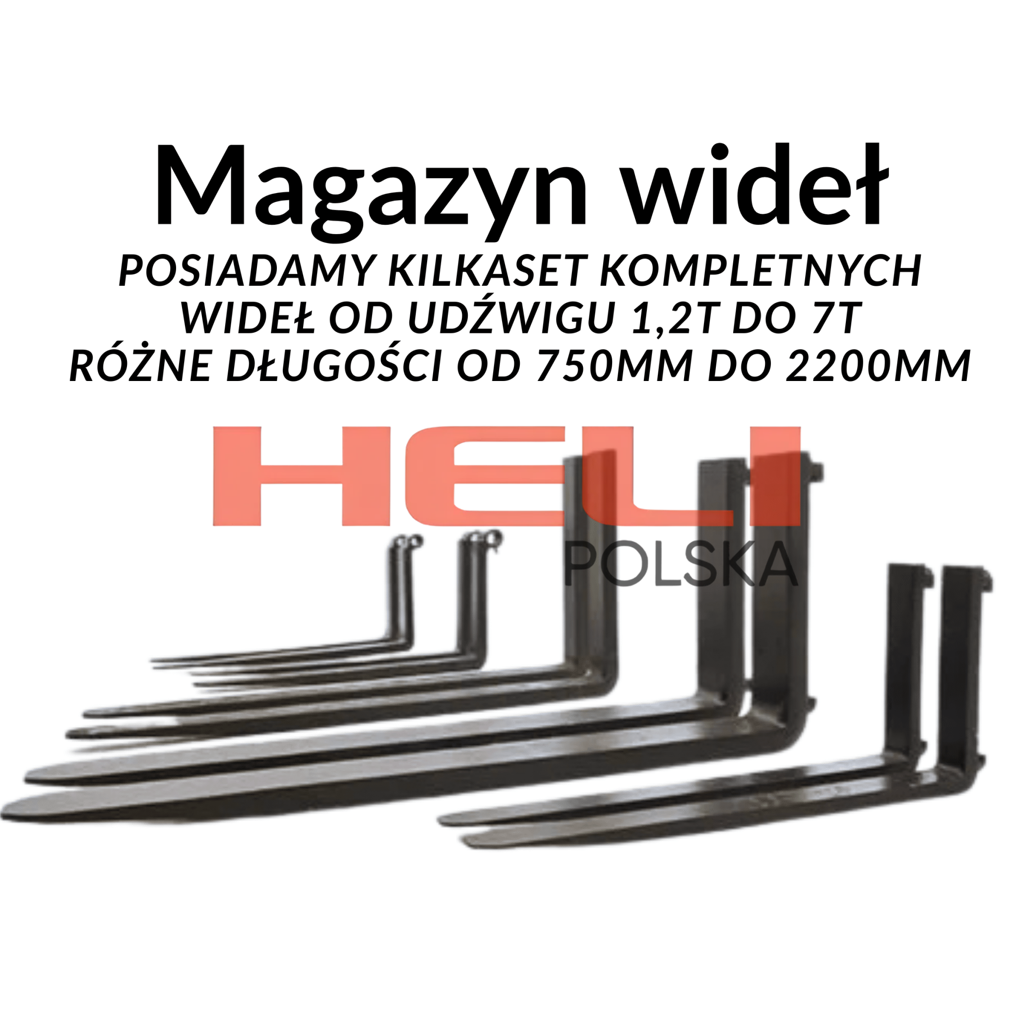 Kompletne widły długość 1200mm klasa karetki 3A udźwig 3T 125x45 mm - HELI POLSKA