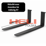 Kompletne widły długość 1200mm klasa karetki 3A udźwig 5T 150x50 mm - HELI POLSKA
