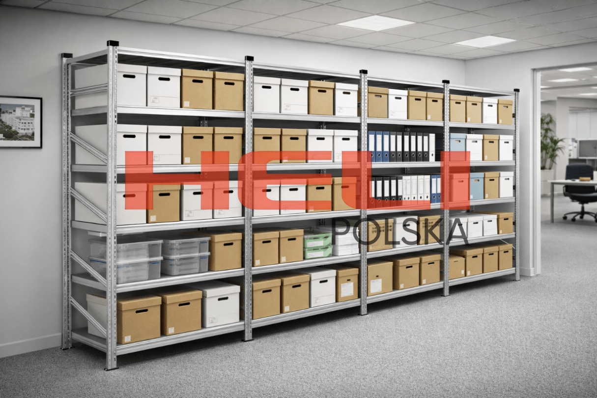 REGAŁ MAGAZYNOWY PREMIUM 20 PÓŁEK | STAL OCYNKOWANA | 4 MODUŁY W RZĘDZIE - HELI POLSKA
