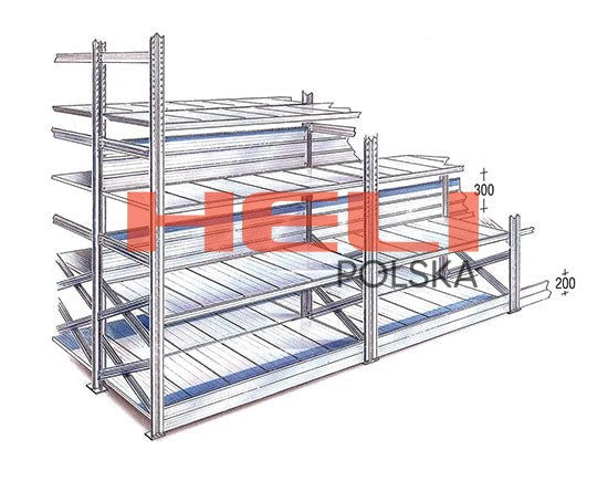 REGAŁ MAGAZYNOWY PREMIUM 20 PÓŁEK | STAL OCYNKOWANA | 4 MODUŁY W RZĘDZIE - HELI POLSKA