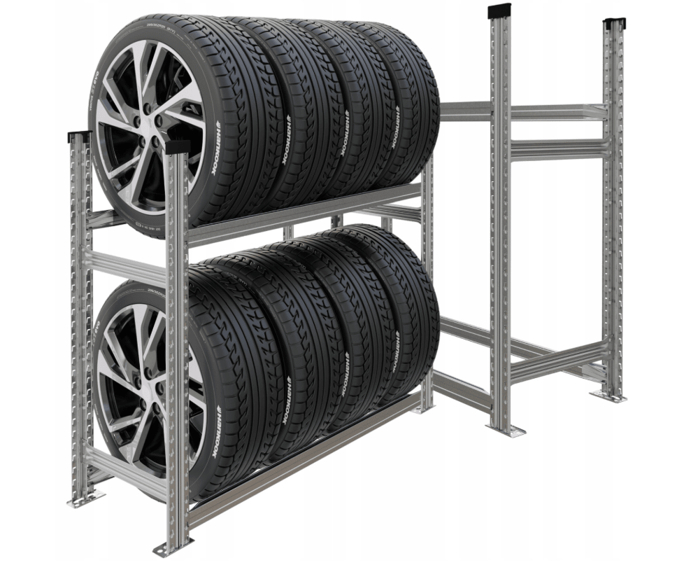 Regał na opony solidna stal ocynkowana stojak na 8 opon - mtl - asco