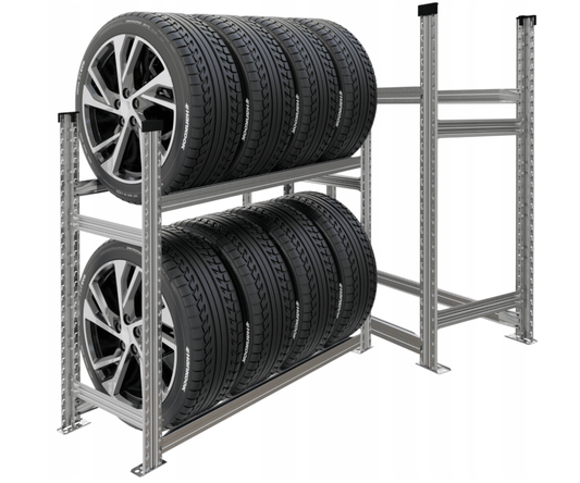 Regał na opony solidna stal ocynkowana stojak na 8 opon - mtl - asco