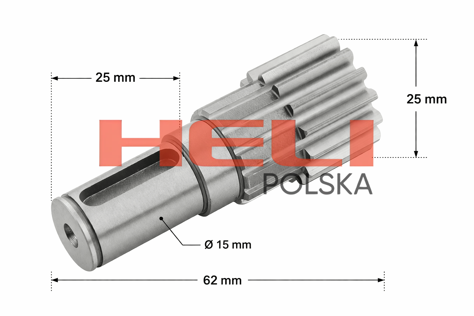 Wałek zębaty przekładni HELI CBD15 - 18 J - LI - S - HELI POLSKA